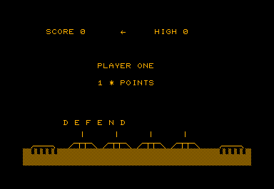 Missile Command game screenshot for Commodore PET